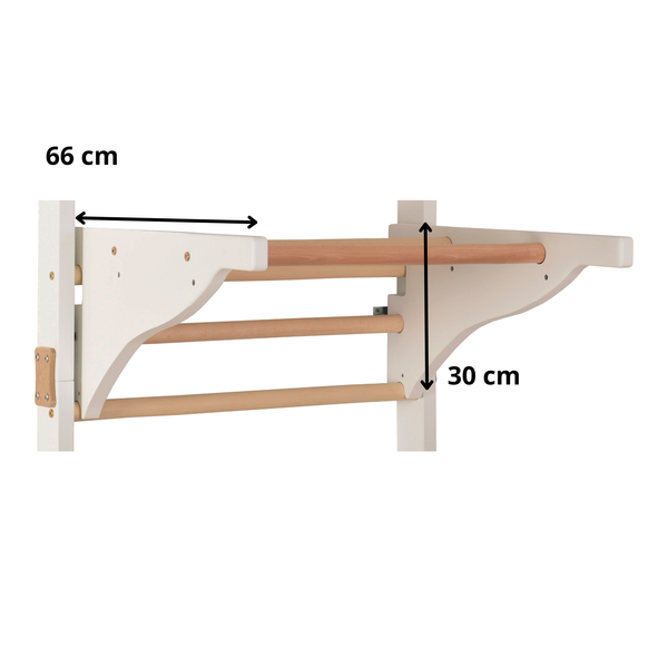 Klimmzugstange mit Dip-Barren für Sprossenwand – Yarnwood, abnehmbar | RINAGYM