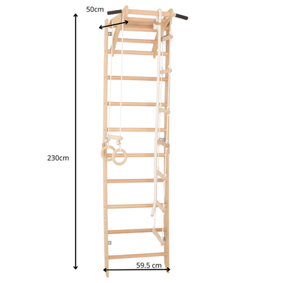 Sprossenwand für Heimtraining und höhenverstellbarem Reck – Indoor Fitnessgerät für die ganze Familie (SPR A)