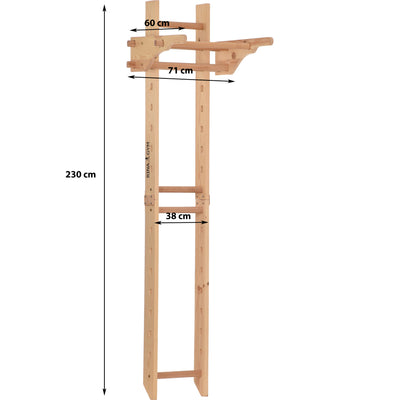 Rinagym Holz-Sprossenwand für Erwachsene - bis 120 kg (Wall Bar 2)