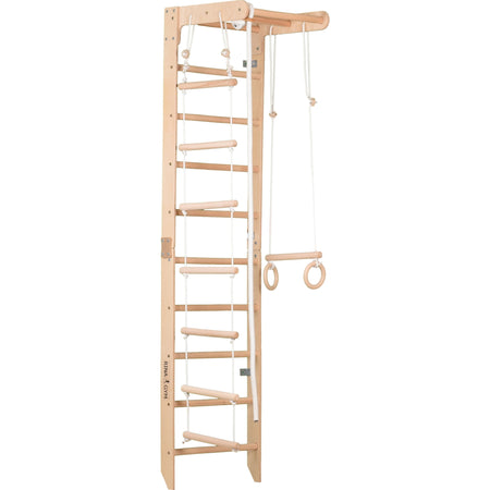 Sprossenwand für Heimtraining mit festem Reck – Indoor Fitnessgerät für die ganze Familie (SPR B)