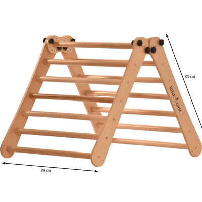 Rinagym Fitnessraum für kleine Kinder -Indoor Leiter mit Rutsche - Zusammenklappbarer Holzrahmen für Kinder - 50kg Tragkraft (7p7p)