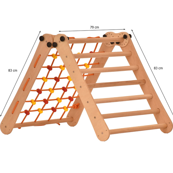 Indoor-Bewegungsgerät – Kletterleiter mit Netz und Sprossenwand – 100 kg Tragkraft (7p7s)
