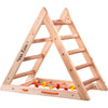 Kletterdreieck für Kinder - Klettergerüst aus Holz - Leiter, doppelseitige Rutsche, Spielnetz - Indoor-Spielplatz, Spielturm, Kletterturm für Kinder - RINAGYM GmbH