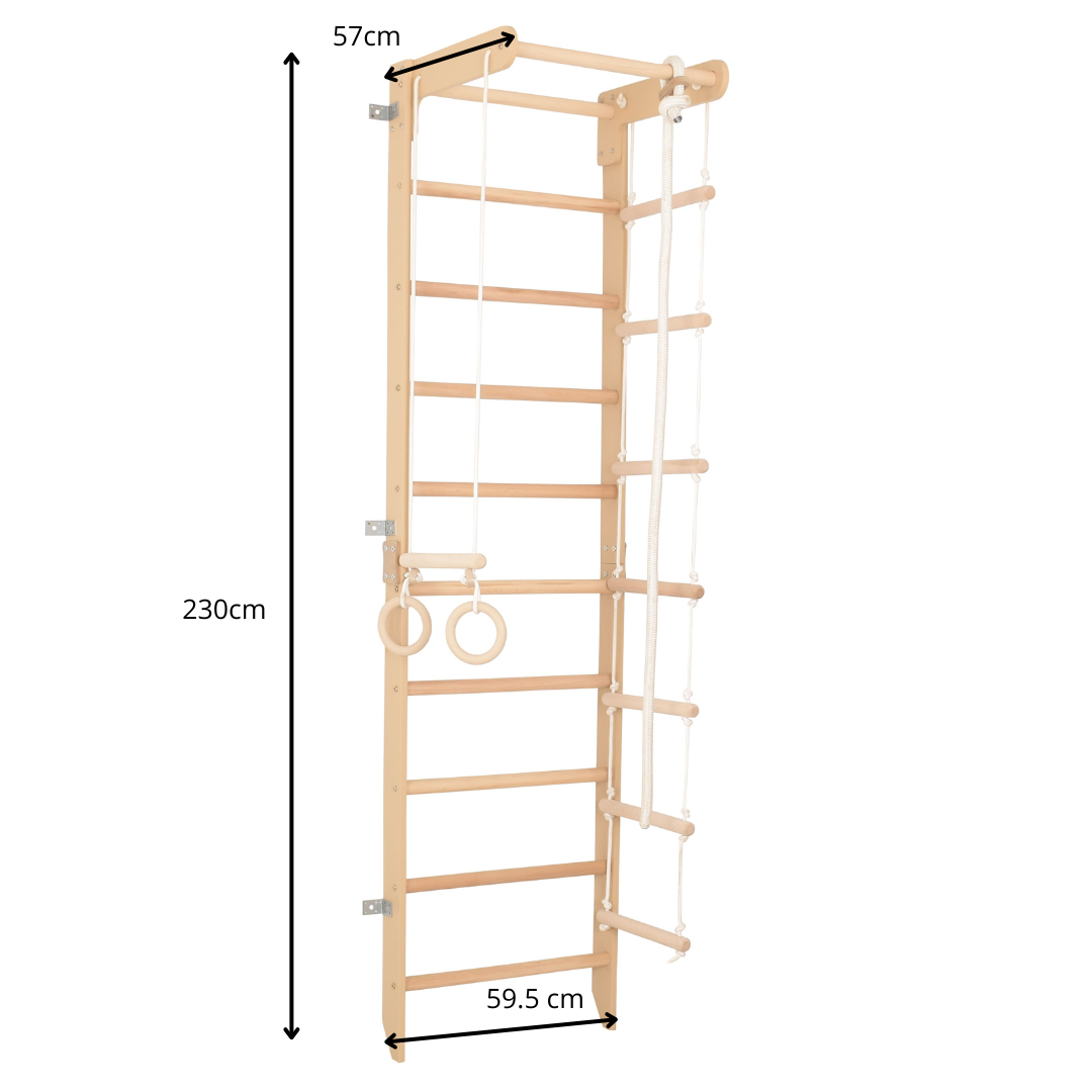 Sprossenwand für Heimtraining mit festem Reck – Indoor Fitnessgerät für die ganze Familie (SPR B)