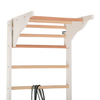 Sprossenwand mit Dip-Barren und abnehmbarer Klimmzugstange – Modell PRO PURE weiß, verstärkte Konstruktion für das Training zu Hause