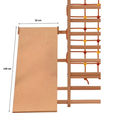 RINAGYM slide board & chicken ladder - accessory for climbing triangle - 145×37 cm - 2-in-1 ramp