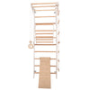 Kletterwand für Kinder und Erwachsene – Klettergerüst Indoor aus Holz mit Wand-Reck, Stange, Gymnastikringen, Kletterseil, schwedischer Leiter, höhenverstellbarer Klimmzugstange & beidseitiger Kletterrampe – Kinder 3 weiße Farbe