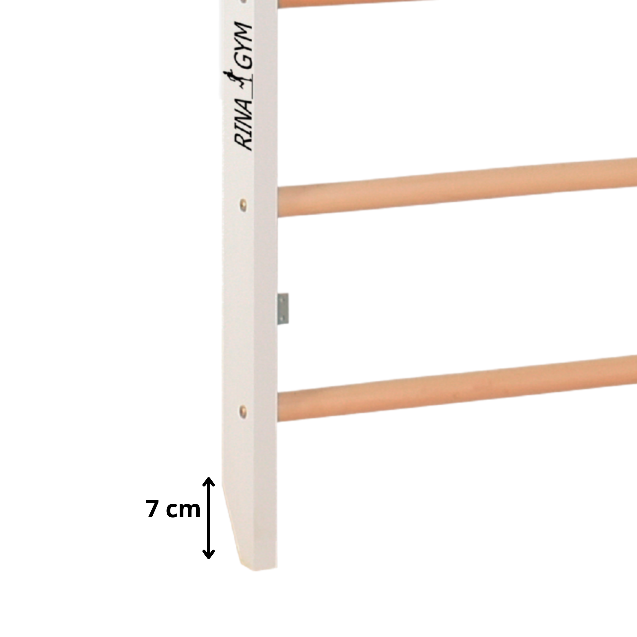 Sprossenwand mit Klimmzugstange, Dip-Barren & Ringen – PRO 2 weiß | RINAGYM