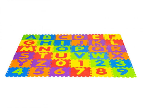 Große EVA-Schaumstoffmatte für Kinder Buchstaben Zahlen 178x178 cm 36 el.