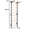 Metallische Sprossenwand STEEL PURE mit Klimmzugstange – Graphit | RINAGYM