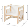 Sgabello e sedia reversibili con 3 altezze di seduta - sgabello multifunzionale per bambini - legno bianco