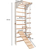 Kletterwand für Kinder-Indoor Klettergerüst aus Holz-Wand-Reck, Stange, Gymnastik-Ringe, Kletterseil, schwedische Leiter, Rutsche