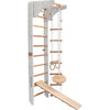 Kletterwand für Kinder-Indoor Klettergerüst aus Holz-Wand-Reck, Stange, Gymnastik-Ringe, Kletterseil, schwedische Leiter, Rutsche