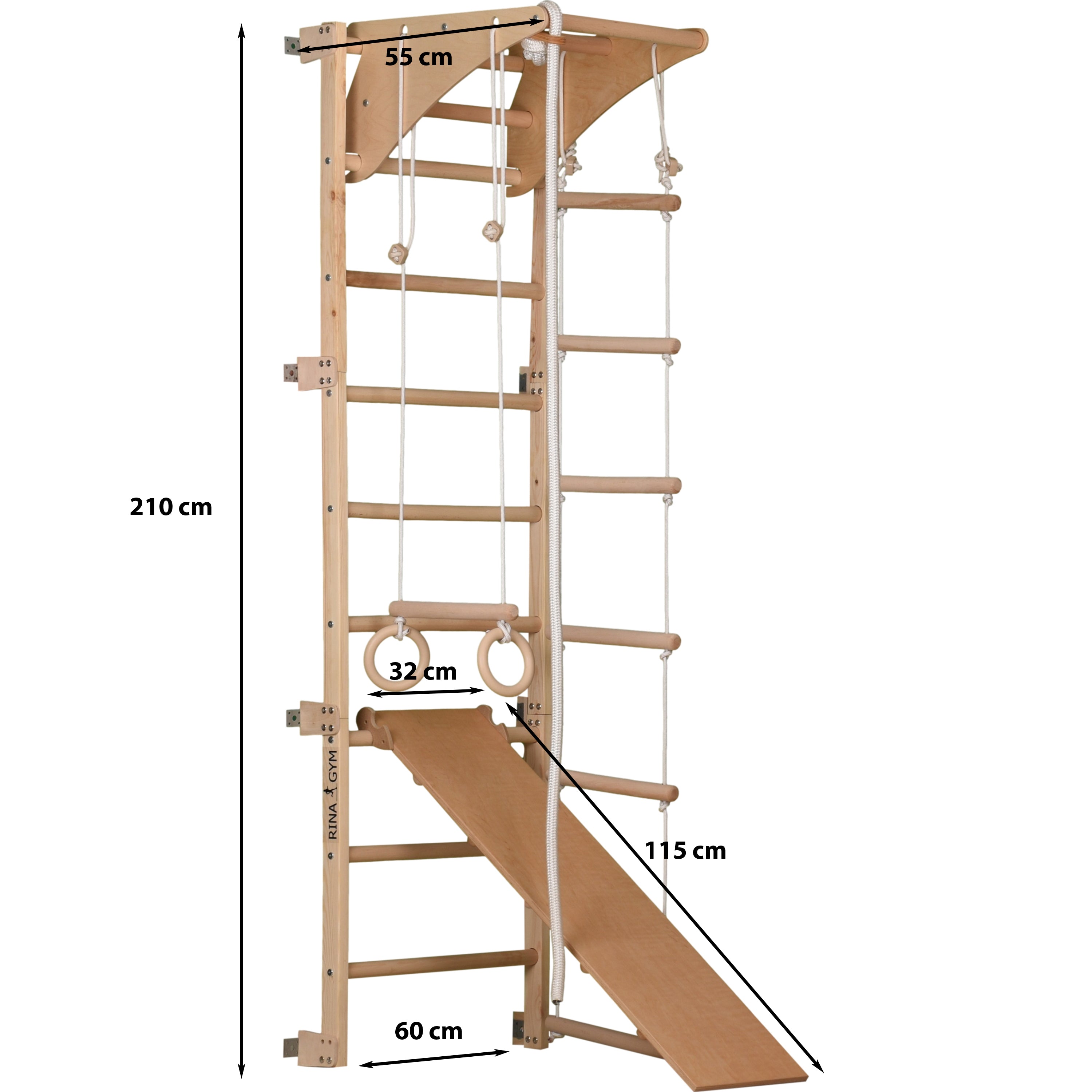 Sprossenwand für Heimtraining (Eco-pine+slide)