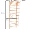 RINAGYM Terrain de Gymnastique Enfants - Jungle de Jeu Intérieur et Extérieur en Bois - Mur et Barres de Singe, Anneaux, Corde, Poutre, Échelle Suédoise, Balançoire - À Partir de 2 Ans (Kombi 2)