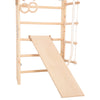 Climbing wall for children - indoor wooden climbing frame, wall bar, bar, gymnastic rings, climbing rope, removable beam, Swedish ladder, slide (Kombi 3)