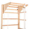 Climbing wall for children - indoor wooden climbing frame, wall bar, bar, gymnastic rings, climbing rope, removable beam, Swedish ladder, slide (Kombi 3)