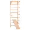Climbing wall for children - indoor wooden climbing frame, wall bar, bar, gymnastic rings, climbing rope, removable beam, Swedish ladder, slide (Kombi 3)