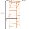 RINAGYM Parco Giochi per Bambini - Set Palestra da Interno ed Esterno per Gioco, Ginnastica ed Esercizi - Asta, Anelli, Corda per Arrampicata, Scimmia Bar, Trave, Spalliera, Altalena - 2+ Anni (Sport 2)