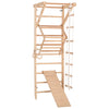 RINAGYM Gymnastics Play Set for Kids - Wooden Indoor & Outdoor Jungle Gym - Wall & Monkey Bars, Pole, Gymnastic Rings, Climbing Rope, Removable Beam, Swedish Ladder, Swing, Slide - Children 2yrs & Up (Sport 3)