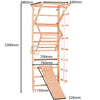 RINAGYM Gymnastics Play Set for Kids - Wooden Indoor & Outdoor Jungle Gym - Wall & Monkey Bars, Pole, Gymnastic Rings, Climbing Rope, Removable Beam, Swedish Ladder, Swing, Slide - Children 2yrs & Up (Sport 3)
