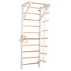Kletterwand für Kinder und Erwachsene – Klettergerüst Indoor aus Holz mit Wand-Reck, Stange, Gymnastikringen, Kletterseil, schwedischer Leiter – Sport 2 weiße Farbe
