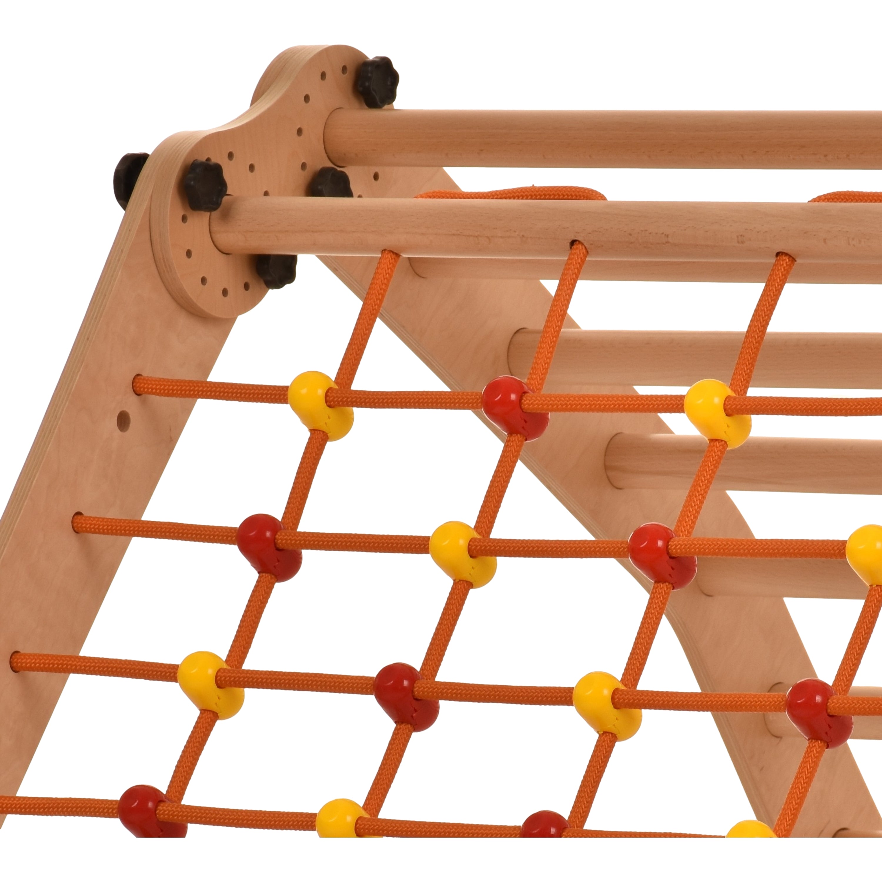 Rinagym indoor Klettergerüst – Indoor Leiter mit Kletternetz - Zusammenklappbarer Holzrahmen für Kinder - Sicherheitsschloss - 50 kg Tragkraft (9g7s)+ 20kg für Rutsche