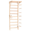 Kletterwand für Kinder und Erwachsene – Klettergerüst Indoor aus Holz mit Wand-Reck, Stange, Gymnastikringen, Kletterseil, schwedischer Leiter – (Natur, ohne Lack) - Kinder 2