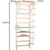 Kletterwand für Kinder und Erwachsene – Klettergerüst Indoor aus Holz mit Wand-Reck, Stange, Gymnastikringen, Kletterseil, schwedischer Leiter – Sport 2 weiße Farbe