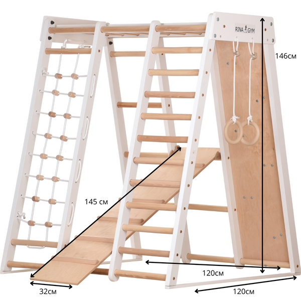 Structure d'escalade intérieure multifonction en bois – Pour la maison & toute la famille (3 Blanc)