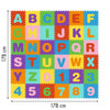 Große EVA-Schaumstoffmatte für Kinder Buchstaben Zahlen 178x178 cm 36 el.