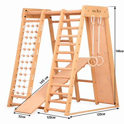 Multifunktionales Indoor Klettergerüst aus Holz – Für Zuhause & Familie ( 3 )