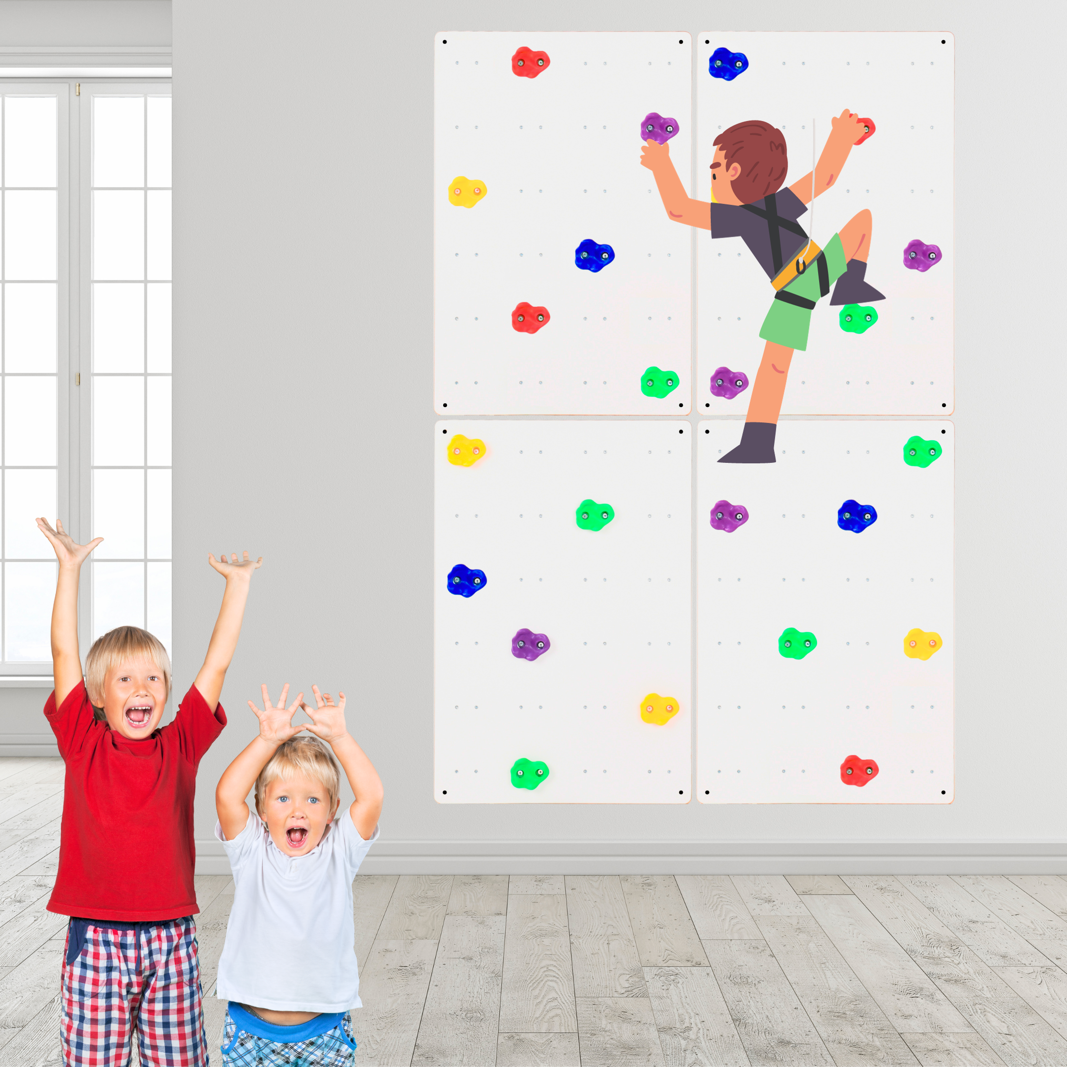 Ritorno parete da arrampicata per la cameretta dei bambini (colore bianco)