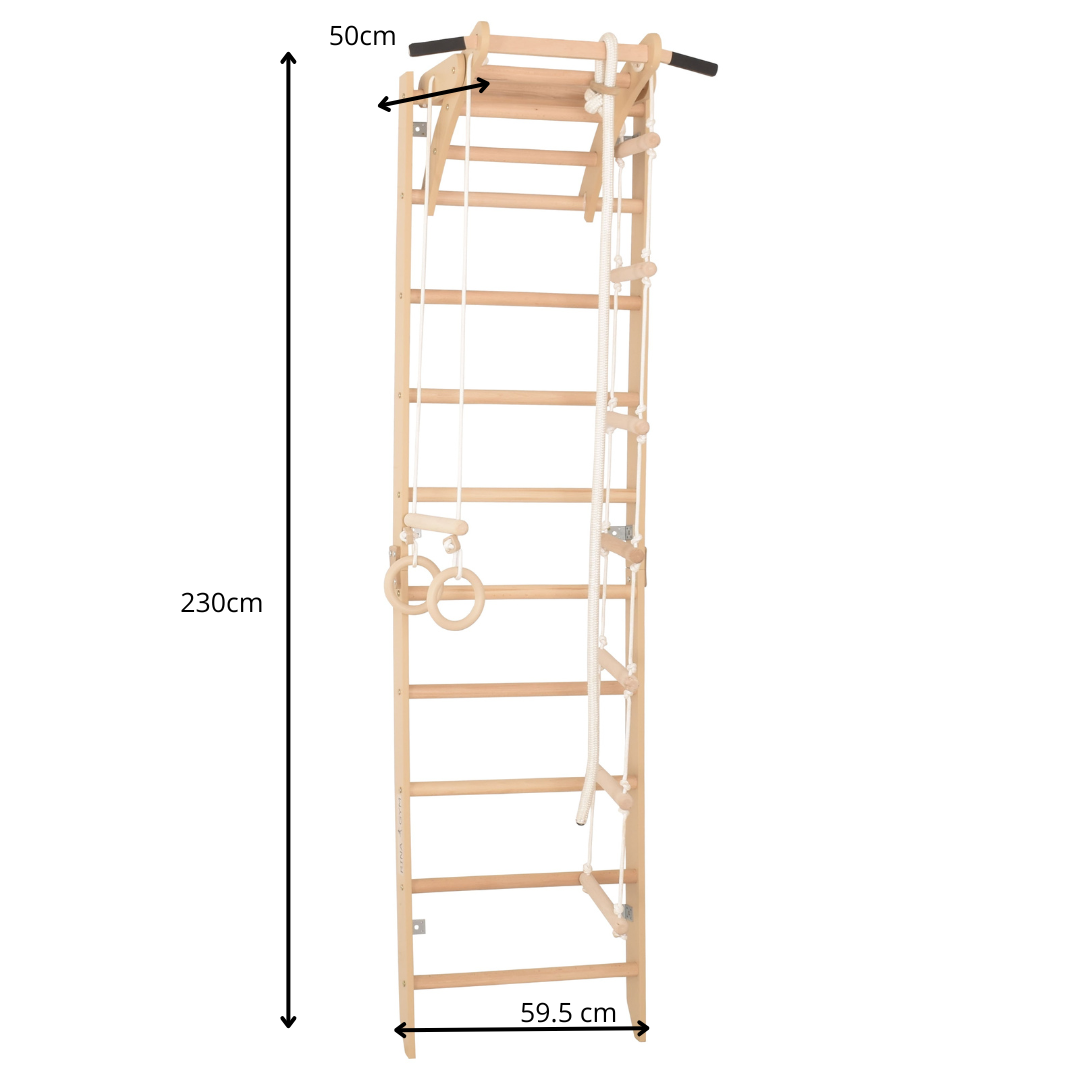 Sprossenwand für Heimtraining und höhenverstellbarem Reck – Indoor Fitnessgerät für die ganze Familie (SPR A)