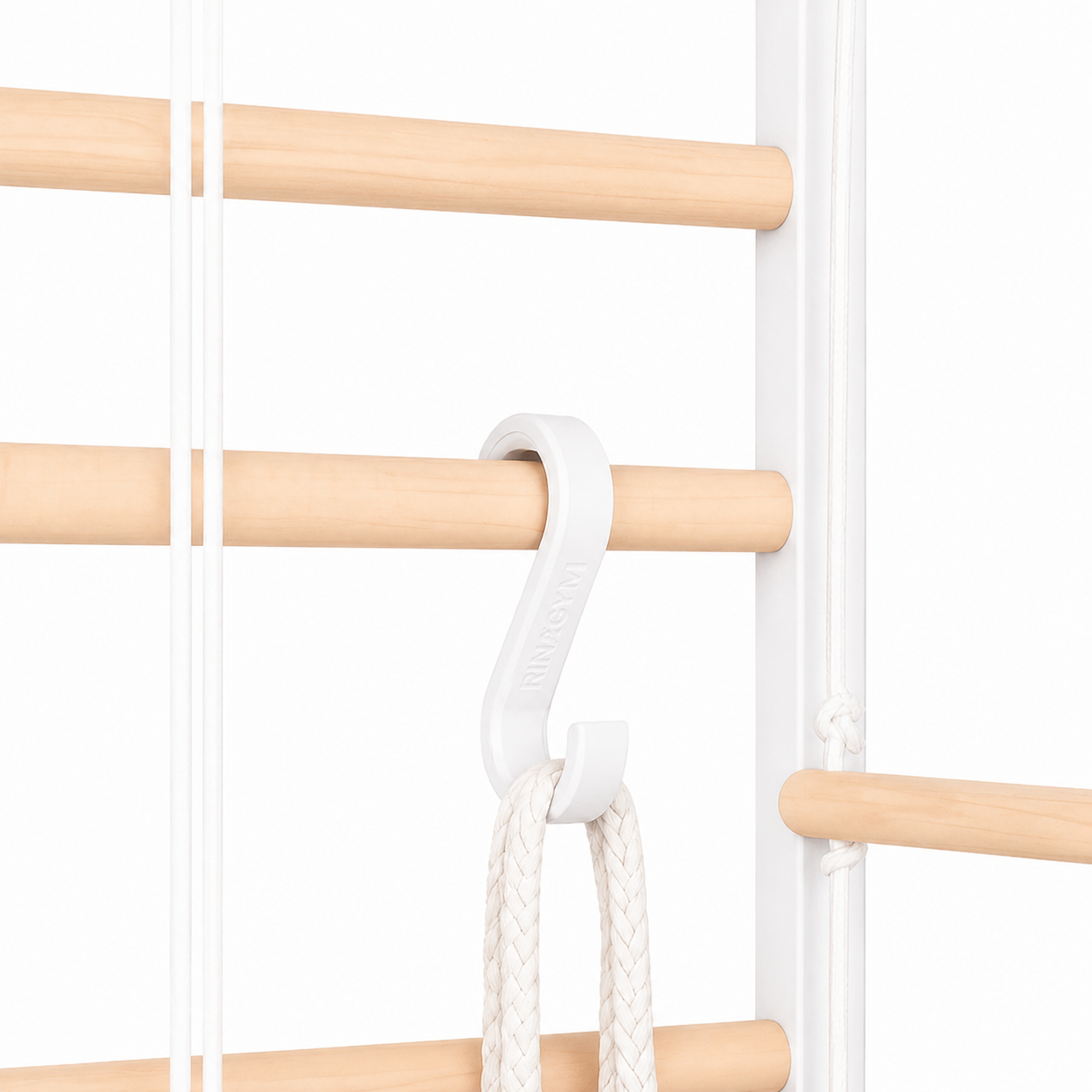RINAGYM S-Haken für Sprossenwand – weiß, 13 cm