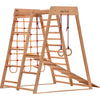 RINAGYM Spielplatz aus Holz für Kinder - holz klettergerüst indoor ab 3 jahre - Klettergerüst Kinder kidwood klettergerüst (Ohne Lackierung/Ungefärbt/Natur)