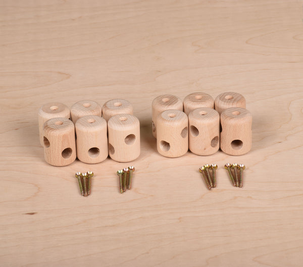 Seilverbinder 13 mm aus Holz – 12 Stück – Nur für den Innenbereich – Natur unbehandelt