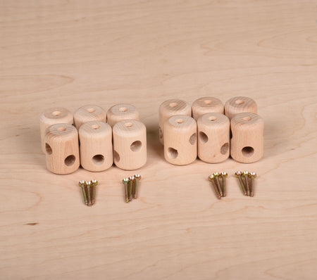 Rope connector 13 mm made of wood - 12 pieces - For indoor use only - Natural untreated