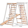 RINAGYM Indoor Spielplatz aus Holz für Kinder - holz klettergerüst indoor ab 3 jahre - Indoor Klettergerüst Kinder kidwood (Classic weiß)