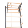Metallische Sprossenwand STEEL KOM 2 – Graphit mit Klimmzugstange, Ringen und Strickleiter | RINAGYM
