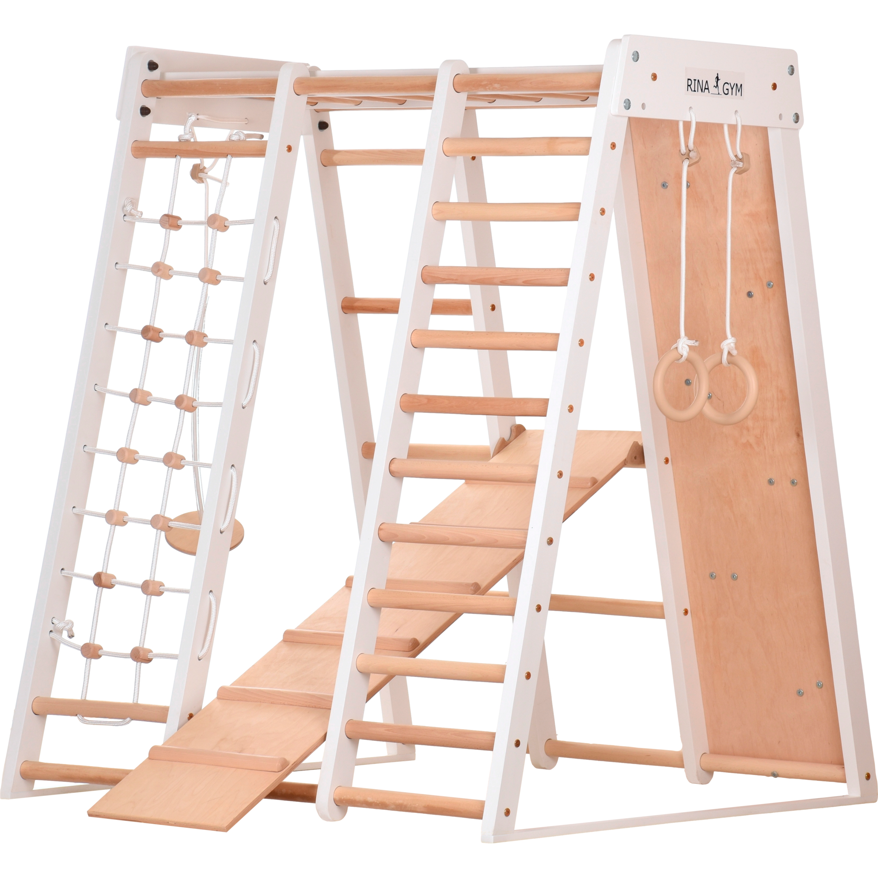 Multifunction Playground, Children's Climbing Frame, Indoor Wooden Playground for Children, Solid Wood for Toddlers (3, white)