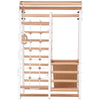 Mur d'escalade intérieur pour enfants et adultes – Structure en bois avec barre de traction, anneaux de gymnastique, corde d'escalade, échelle suédoise, barre de traction réglable et rampe d'escalade double face – Modèle Sport 3 couleur blanche