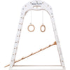 Mur d'escalade intérieur pour enfants et adultes – Structure en bois avec barre de traction, anneaux de gymnastique, corde d'escalade, échelle suédoise, barre de traction réglable et rampe d'escalade double face – Modèle Sport 3 couleur blanche