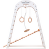 RINAGYM Play Gym - Home and School Indoor Wooden Playground Equipment for 1 to 5-Year Old Children and Up - Climbing Net, Swedish Ladder, Swing Rings, Slide - Safe Wood Frame - 60 kg Capacity (White)