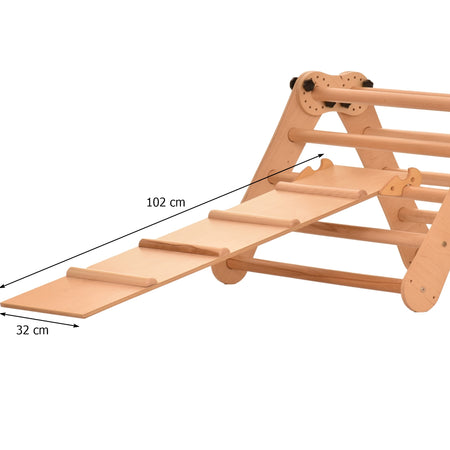 RINAGYM slide board & chicken ladder - accessory for climbing triangle - 2-in-1 ramp - 102×32 cm