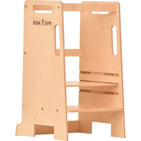 Rinagym learning tower from 1 year - height adjustable - learning tower - stable kitchen tower with - kitchen helpers for children with fall protection