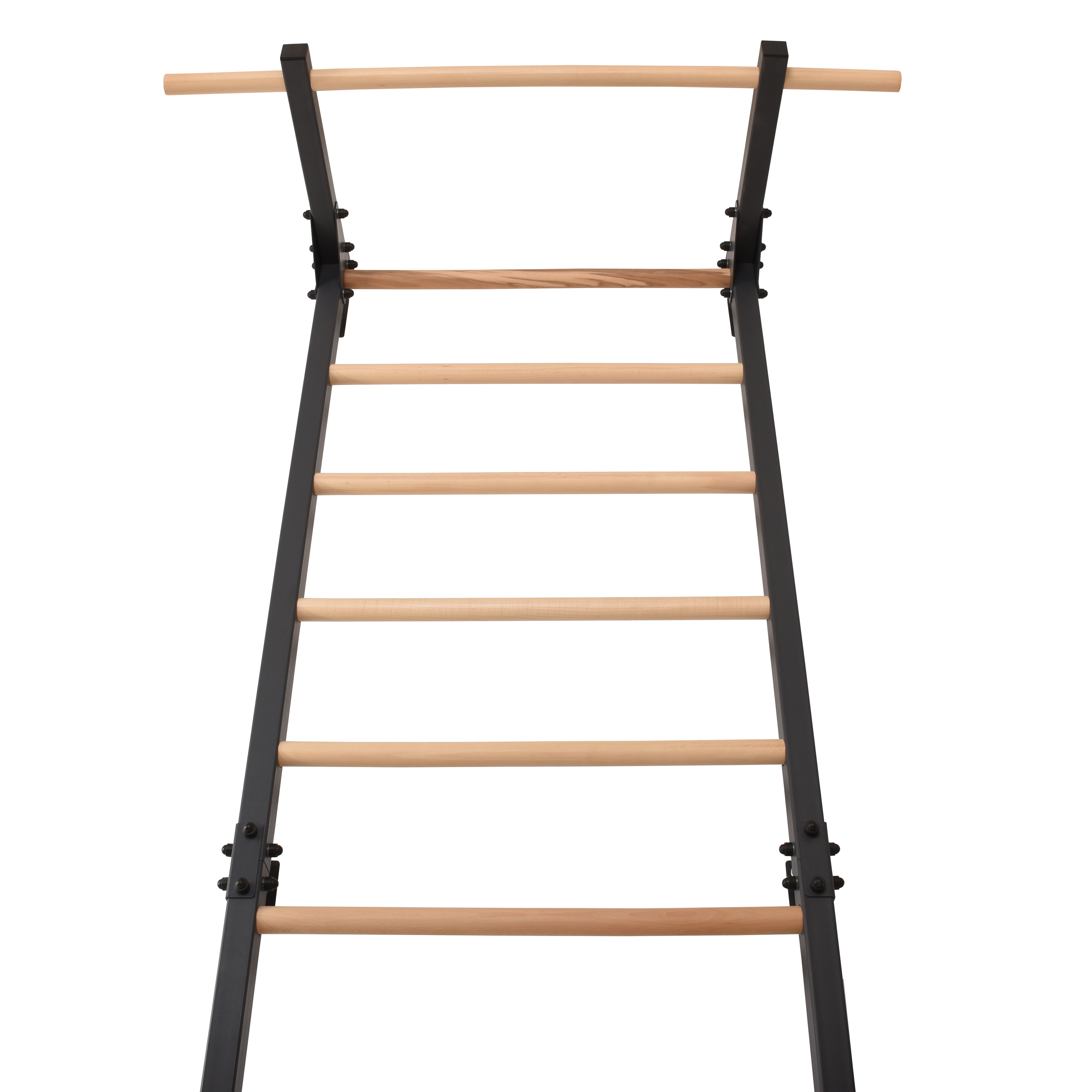 Metallische Sprossenwand STEEL PURE mit Klimmzugstange – Graphit | RINAGYM