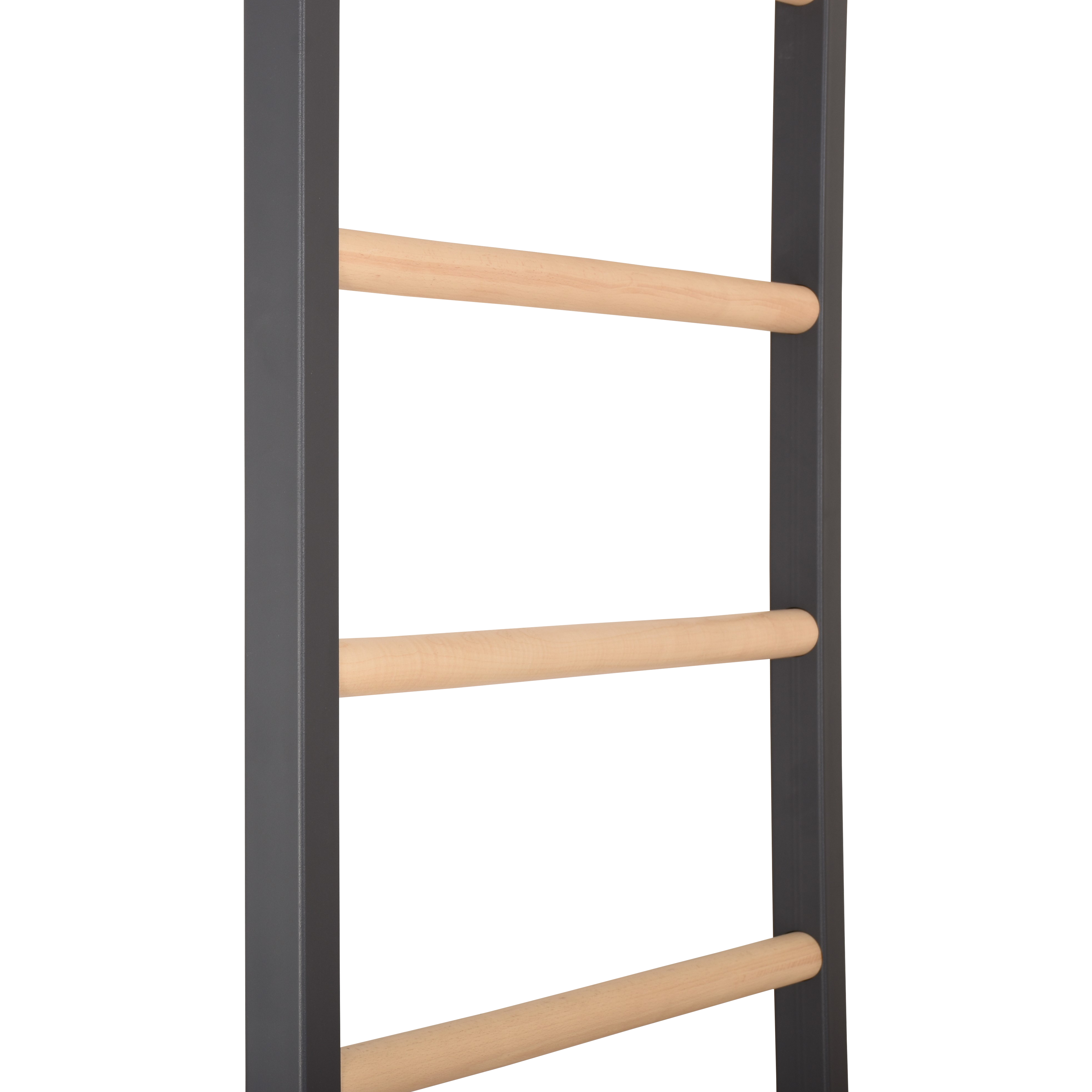 Metallische Sprossenwand STEEL 1 – Graphit mit Buchenholzsprossen | RINAGYM
