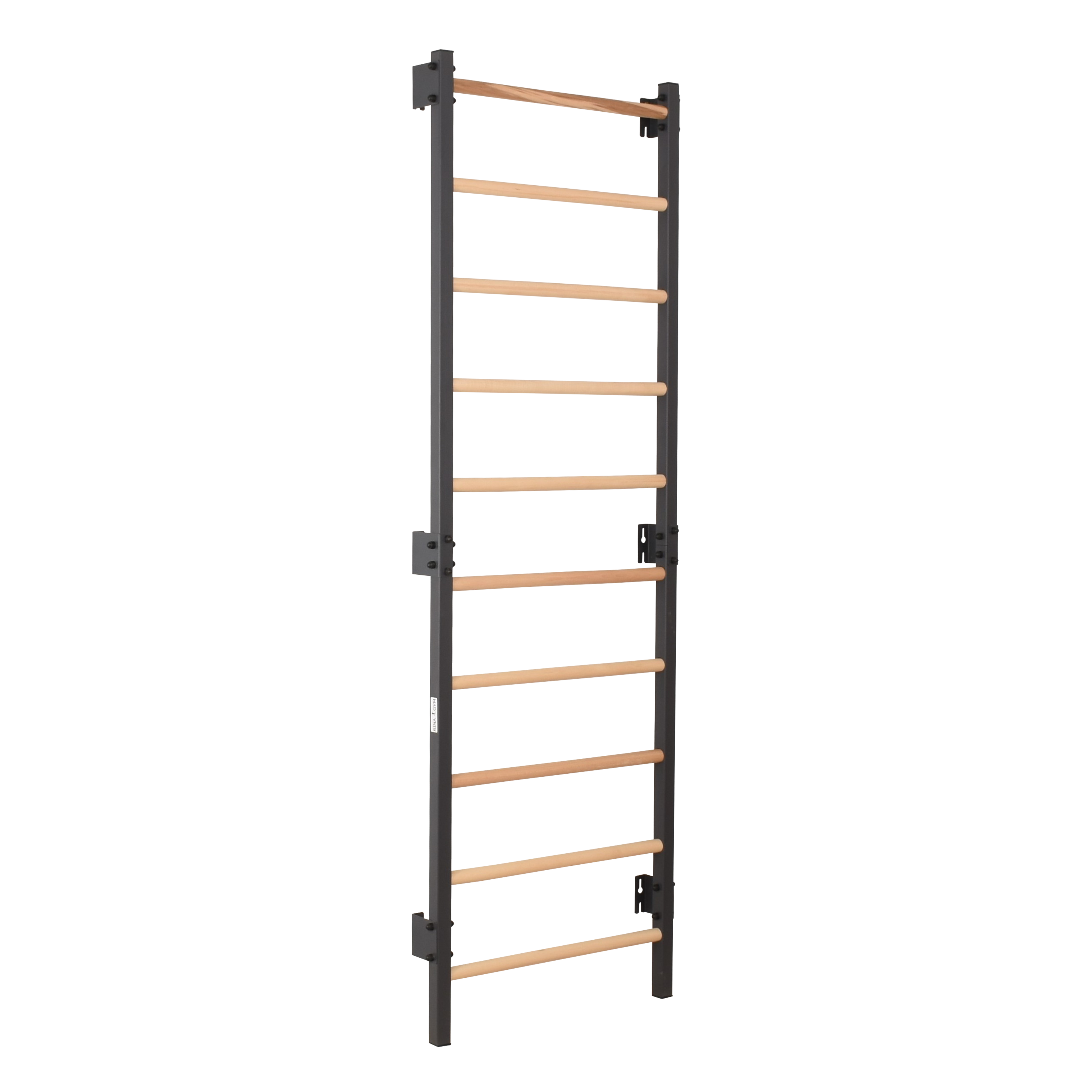 Metallische Sprossenwand STEEL 1 – Graphit mit Buchenholzsprossen | RINAGYM