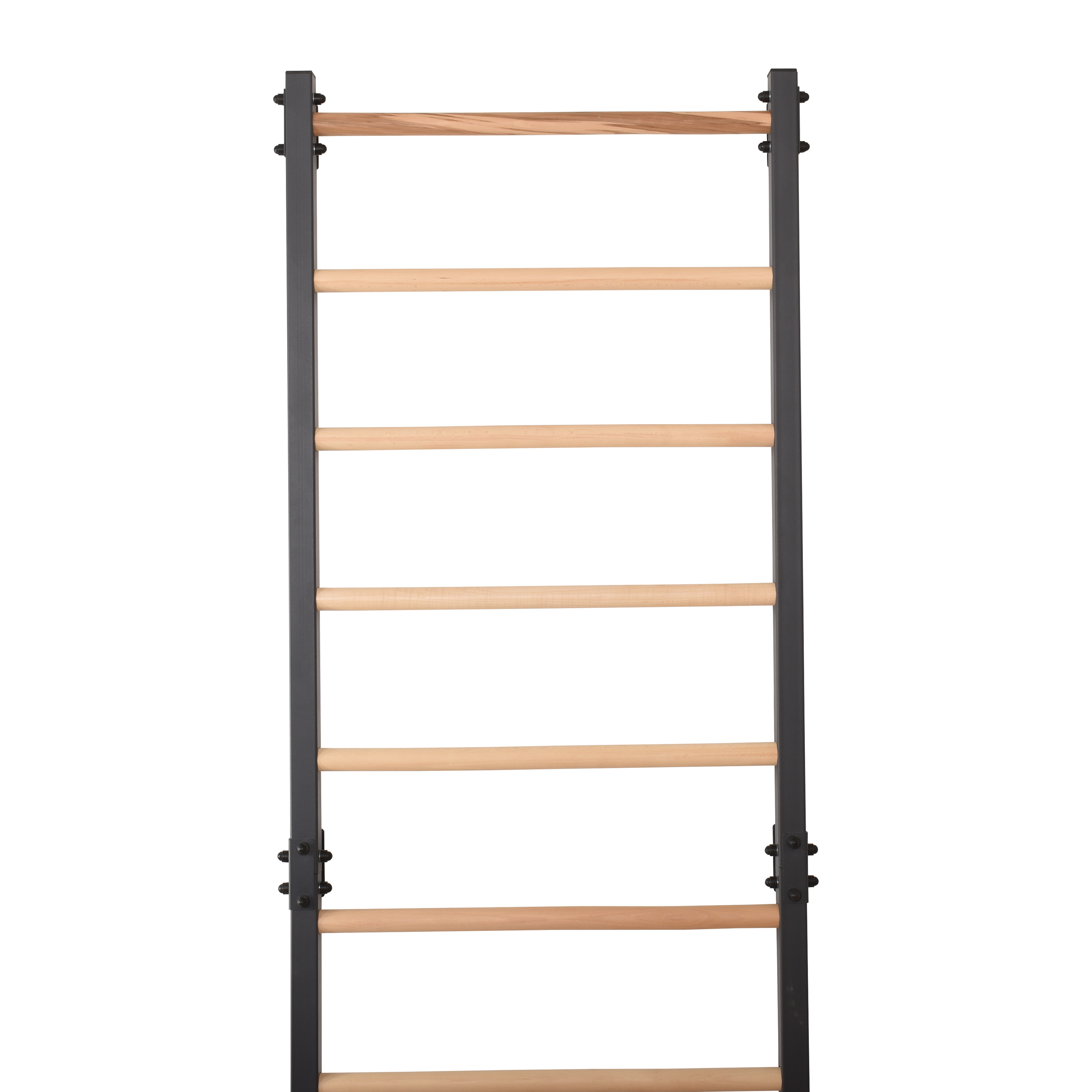 Metallische Sprossenwand STEEL 1 – Graphit mit Buchenholzsprossen | RINAGYM